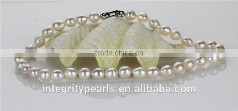 Simple design 10-12mm grade AA edison freshwater pearl set jewelry