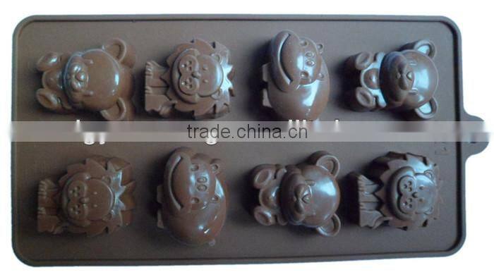 Yuanrong Hot sell silicone chocolate mold animal shaped chocolate mould