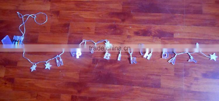 words happy birthday led battery string light