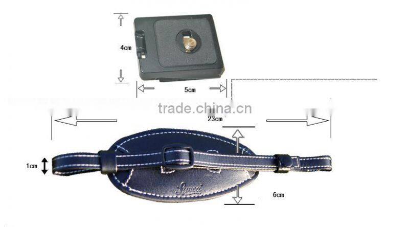 Factory supply cheapest leather hand wrist strap with quick release plate for DSLR camera