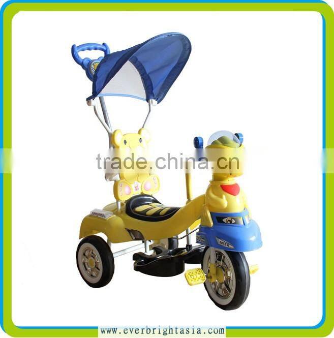 2016 newest mother baby stroller bike, metal tricycles for childrens, with music,light and push bar