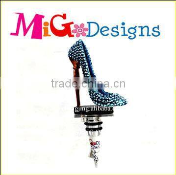 High Quality Excellent Shoe Design Diamond Wine Stopper