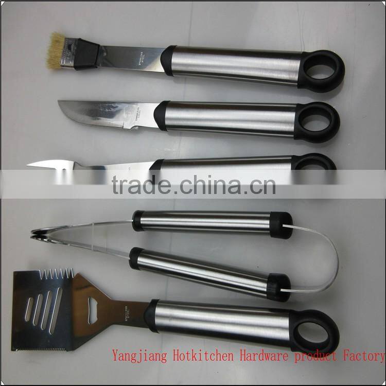 Hot-sell Stainless Steel 5pc Set with Aluminium Case BBQ Tool