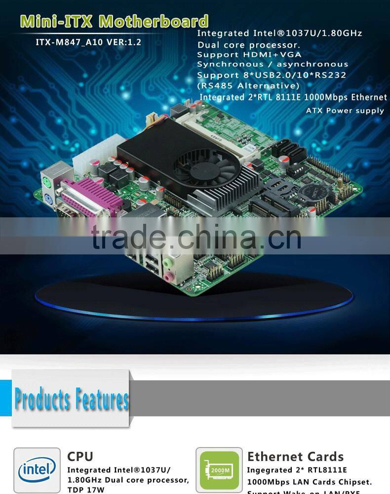 2* RJ-45 Lan port Cheapest celeron industrial pc motherboard 1037u embedded computer board with factory best prices