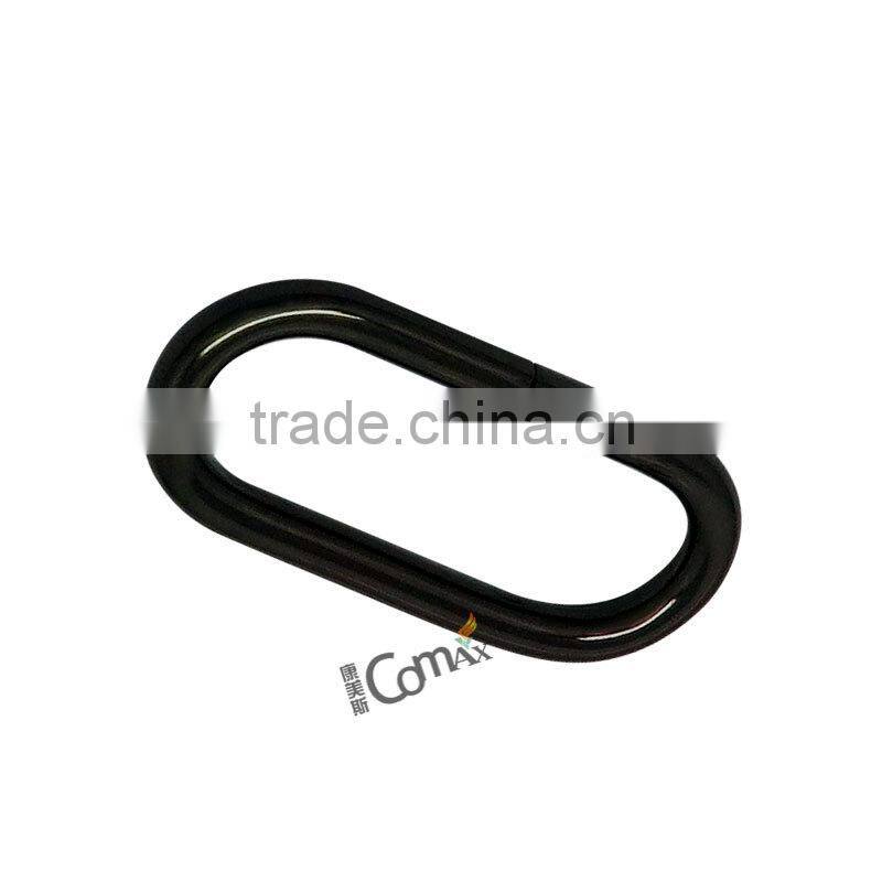 Fashion bag and handbag black metal oval ring