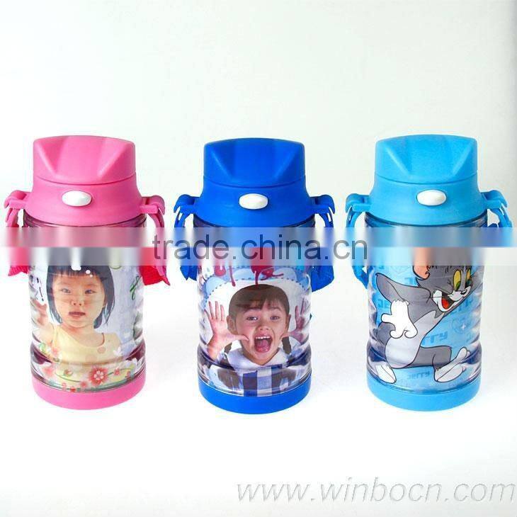 DIY double walls plastic water bottle with cup