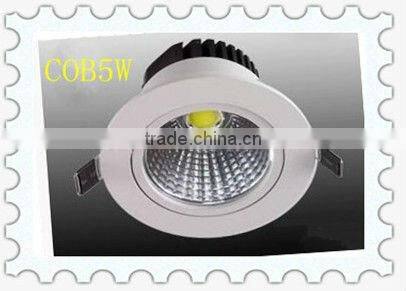 High brightness 5W7W Aluminum+glass optical lenses COB LED downlight