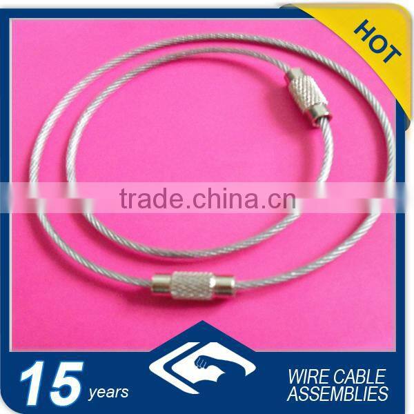 Stainless steel cable with Screw Lock cable tag