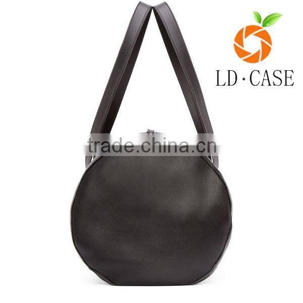 Vintage Crazy Horse Leather And Men Waxed Cotton Duffle Bag