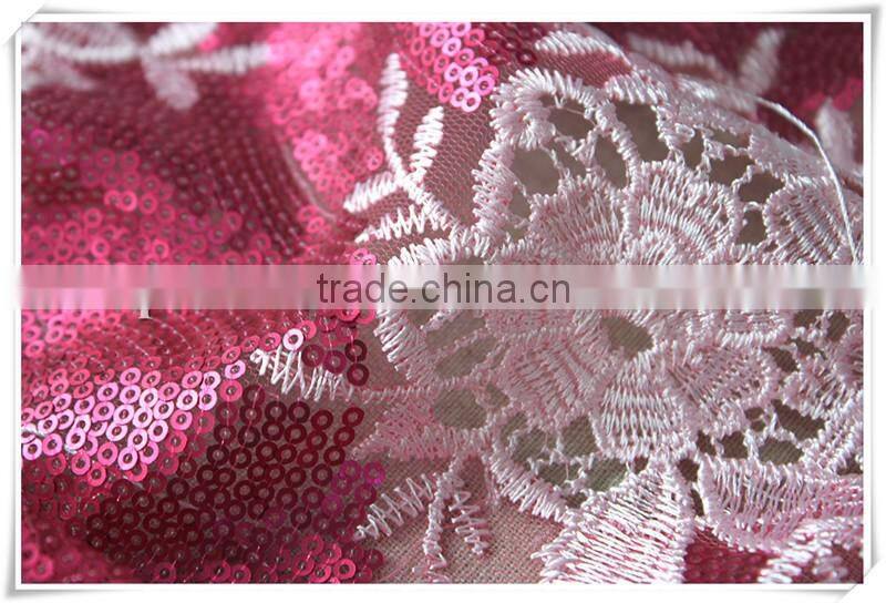 2016 Hot sale treedy flower poly embroidery guipure lace fabric for new dress