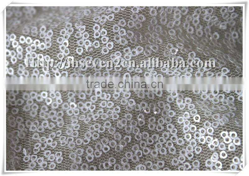 50"/52" shiny Gorgeous Nigerian sequin mesh embroidered fabric for ladies dress