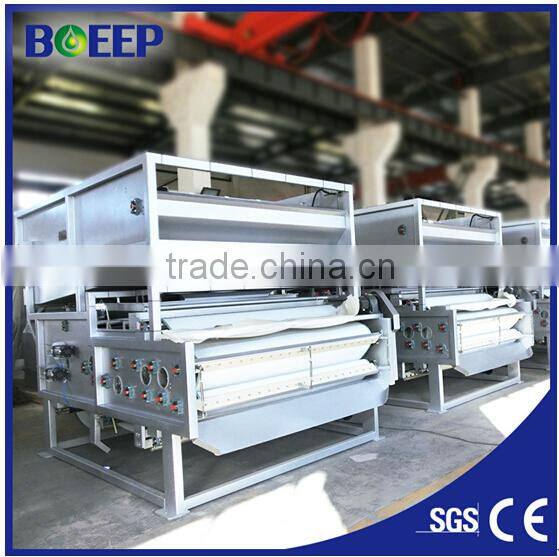PLC control belt filter press dewatering for chemical wastewater treatment