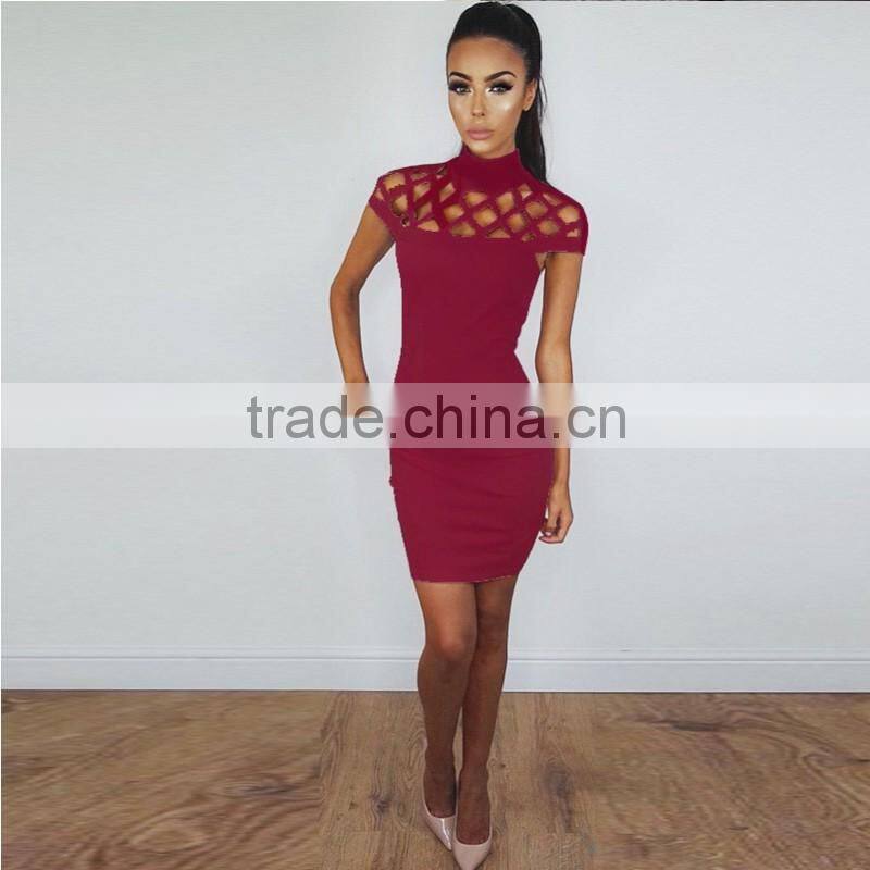 Bonvatt Europe and the United States sexy flower grid package hip skirt bandage skirt night