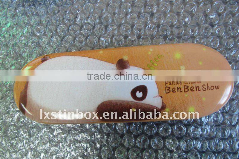 oval shape size180*60*16mm thin with hinged tin box packaging