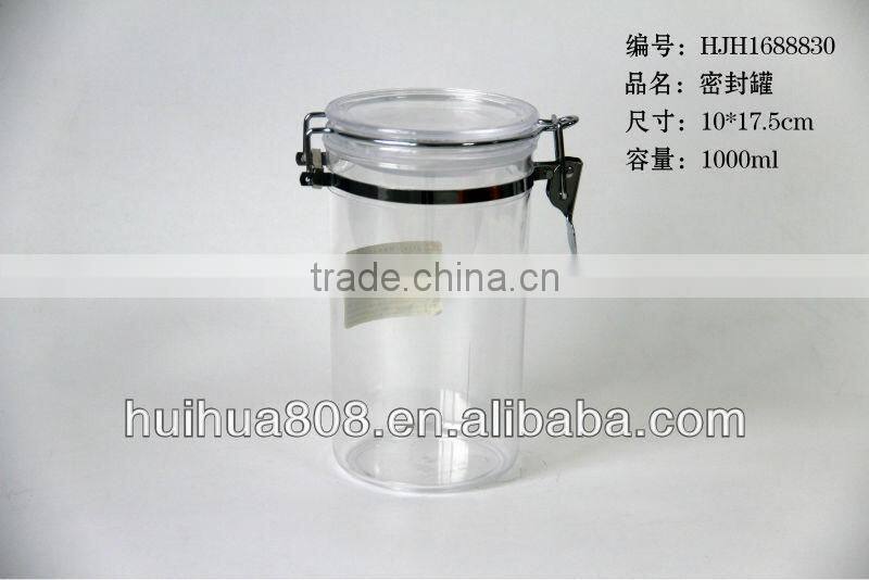 PS plastic high transparent spice jars with clip