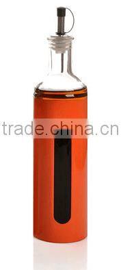 Glass oil vinegar set oil vinegar bottle with metal coating 4 colors