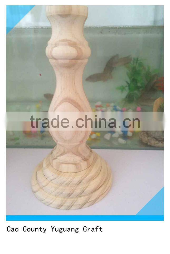 set of 3 unfinished pine wooden candle holder