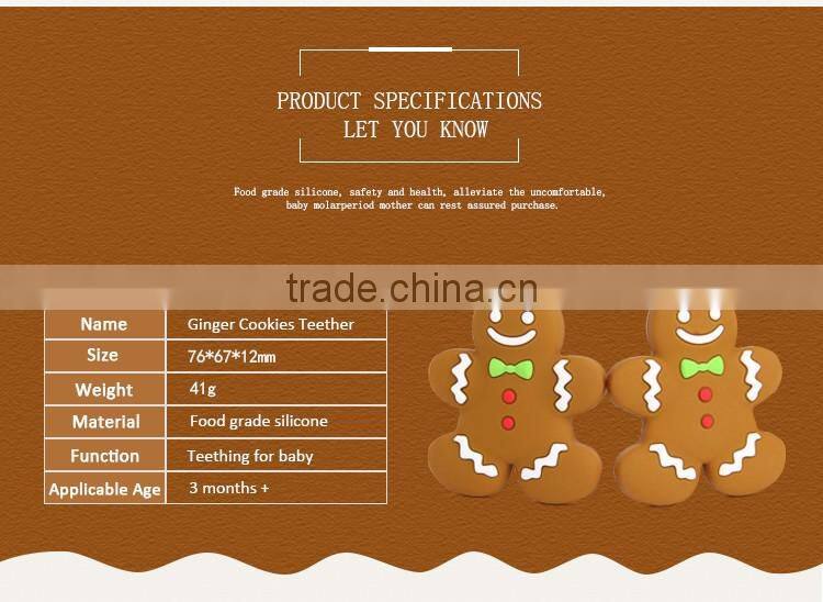 New Design Cute Silicone Gingerbread Man Teether