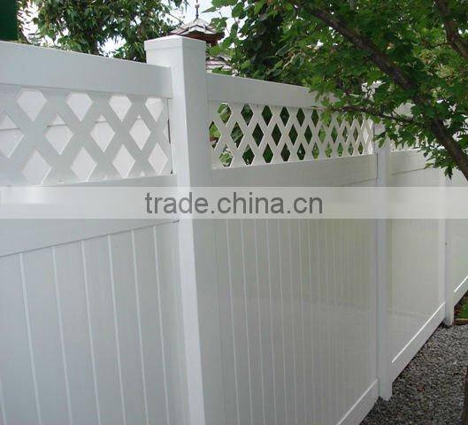 Vinyl Privacy Fence with Trellis Top