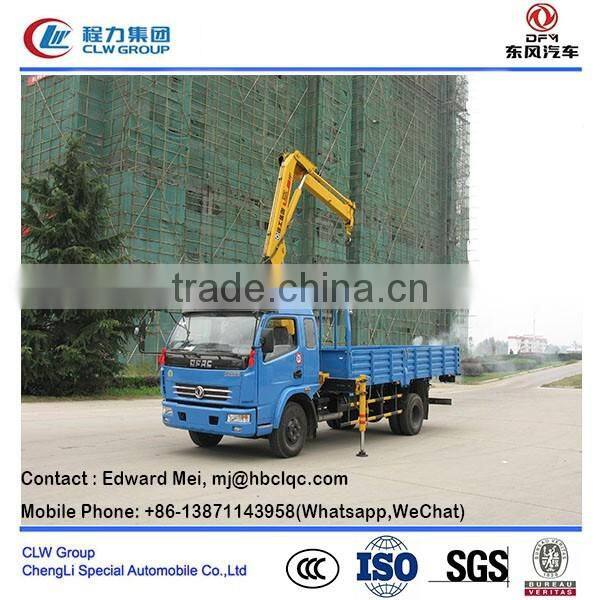 dongfeng 4*2 type 120 hp 6 tons truck mounted crane, 6 tons telescoped crane truck, 6 tons hiab knuckle crane truck