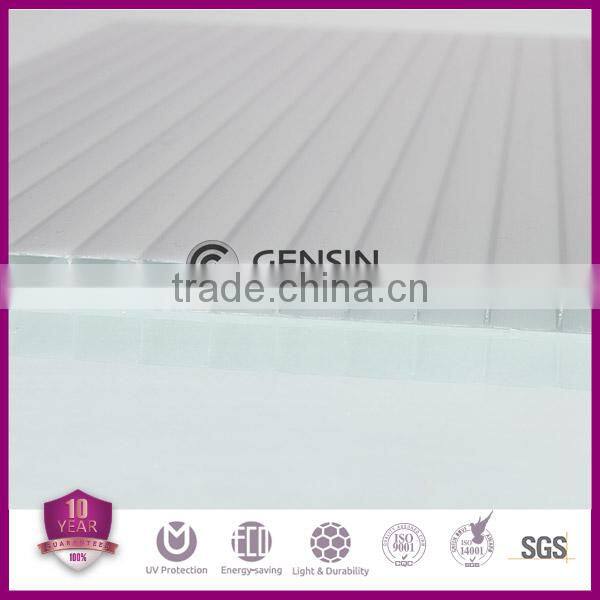 4mm/6mm Translucent Double Skin Polycarbonate Hollow Sheet 100% Makrolon PC Resin UV Protector 2100mm x 5800mm/6000mm/11800mm