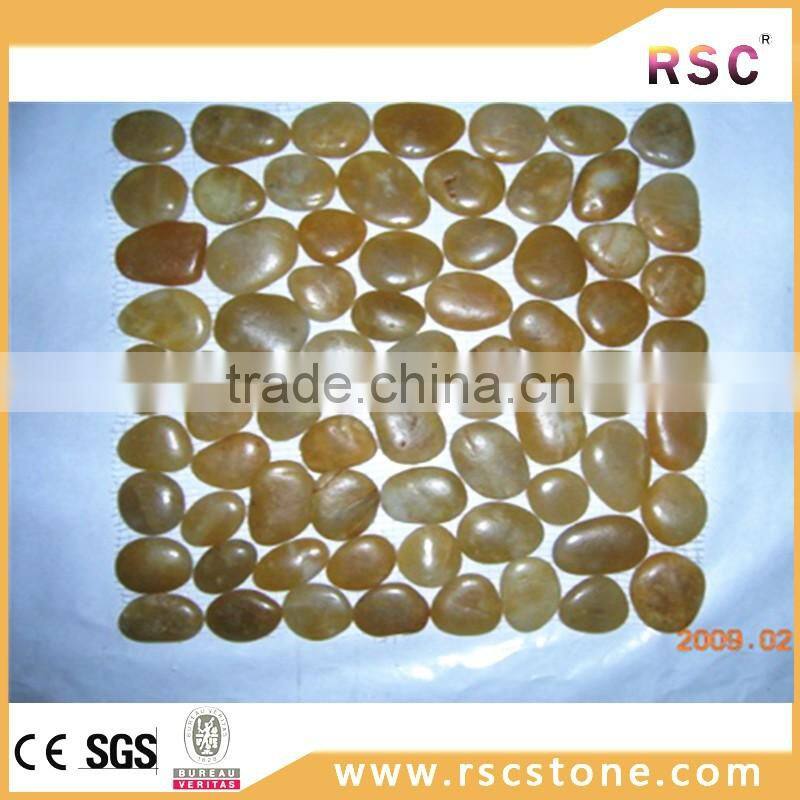 Beige perfect pebble stone flooring