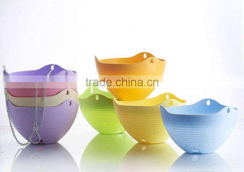 Hanging Flower Plant Pot Chain Plastic Planter Holder Indoor Outdoor Basket Gardening