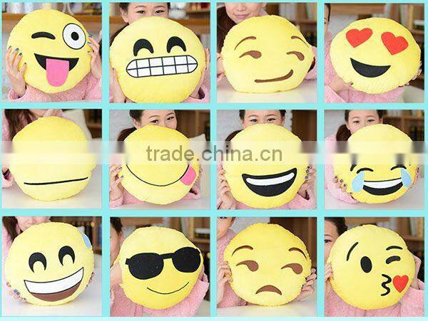 New Design Kid Toys Soft Cotton Stuffed Plush Christmas Emoji Pillow