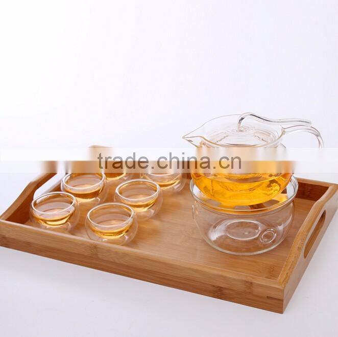 Haonai wholesale clear borocilicate glass tea set with filter