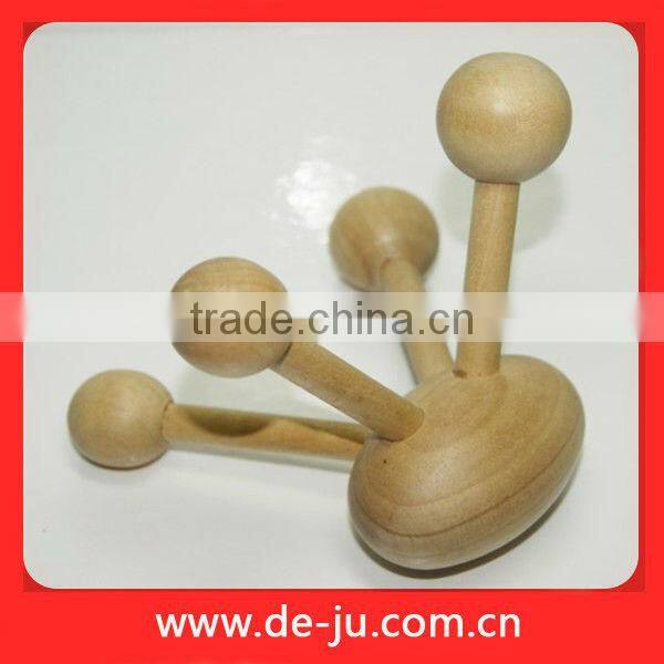 Promotion Body Care Hand Holder Four Legs Scrubber Wood Massage
