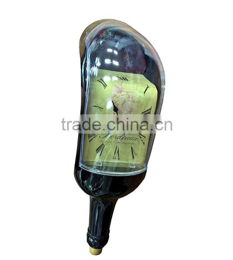 Cretive Melting Wine Bottle Artistic Wall Clock, Table Screwy Bell For Decoration