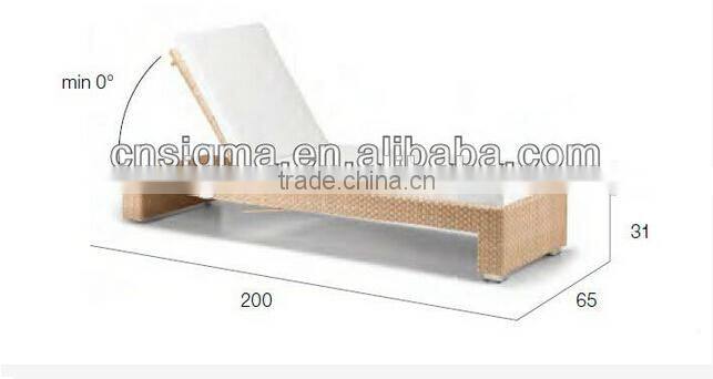 2017 Trade Assurance most popular outdoor cheap pe flat rattan handmade garden chaise lounge furniture