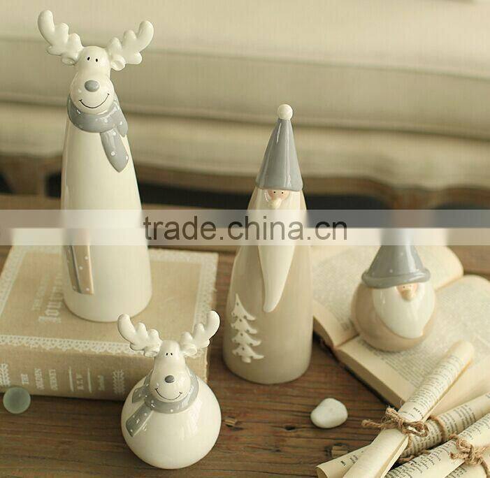 Funny christmas resin santa and reindeer christmas craft