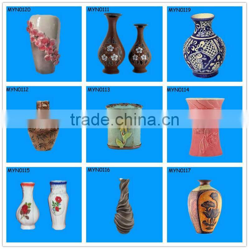 The engraved with the sunflower green cheap flower vases