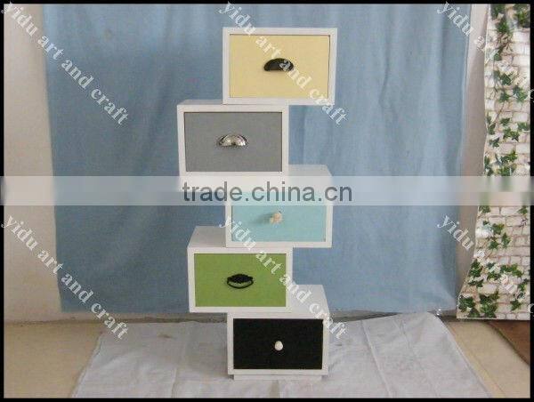 unique design home decorative furniture colorful wooden DIY storage cabinet, easy to move