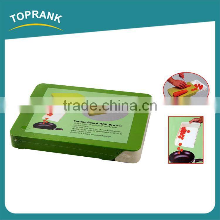 New design wholesale kitchen cooking concepts ABS chopping blocks, flexible cutting board with drawer