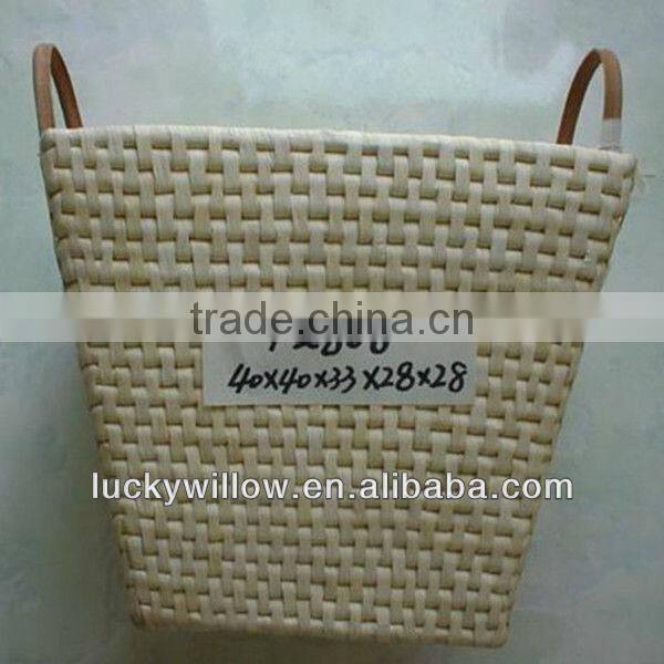 Corn husk storage basket with handles for hotel wholesale