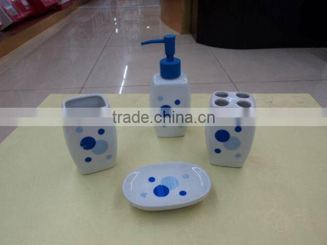 4pcs bathroom accessory set with perfume bottles, koubei, a soap box, toothbrush toothpaste tube