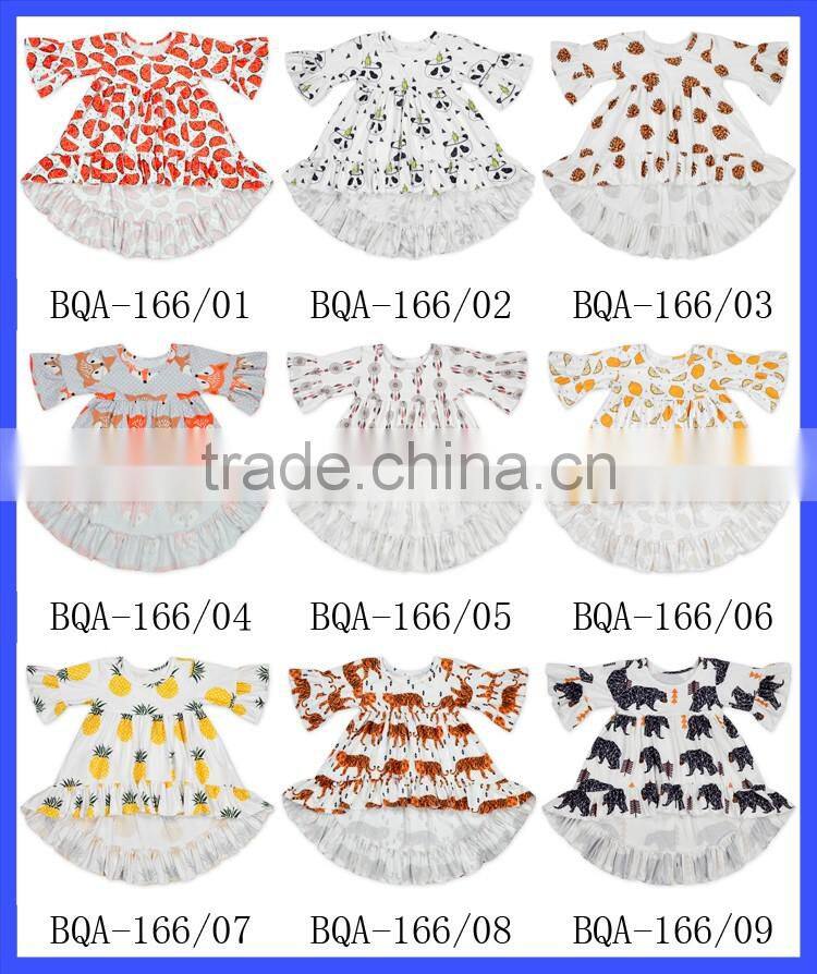 Wholesale Boutique Kids Half Sleeve Tops Shirts Ruffle Shirts For Girls