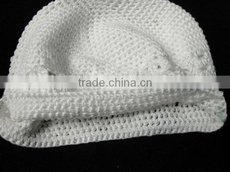 Hand crochet baby hat