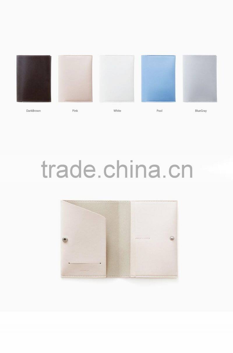 Personalize Cream Travel wallet of Leather Passport Holder with Debossed Logo