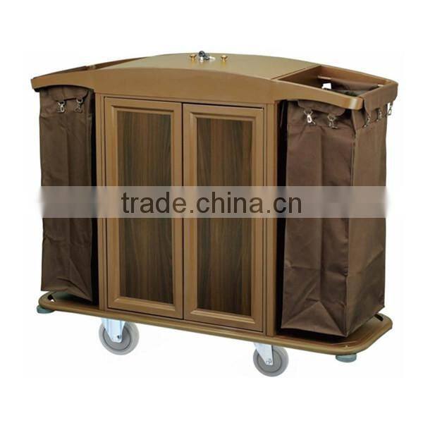 Stainless steel housekeeping trolley cleaning cart for hotel