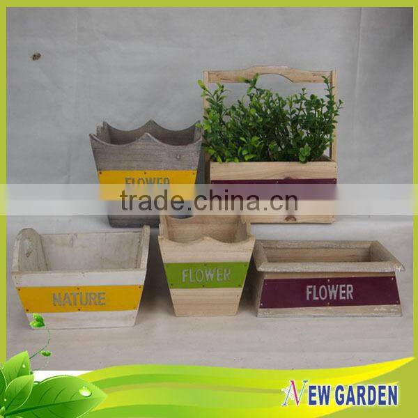 Wooden Decoration basket, Gardeing Colorful Wood Easter Basket