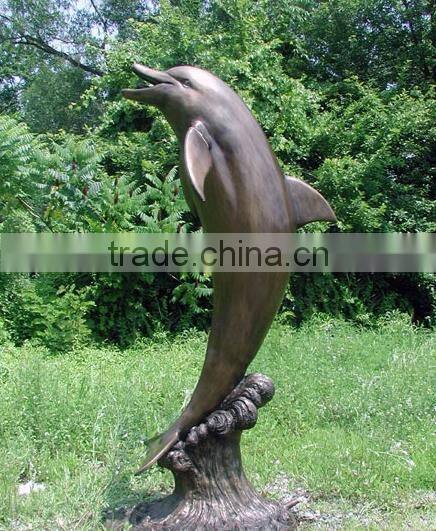 Garden Decoration Metal Statue Life Size Bronze Dolphin Statue Fountain for Hot Sale