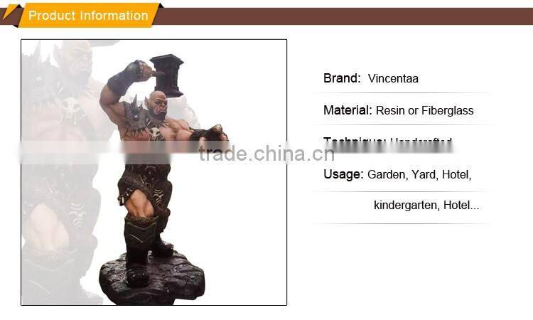 outdoor garden decoration fiberglass World of Warcraft life size movie statues