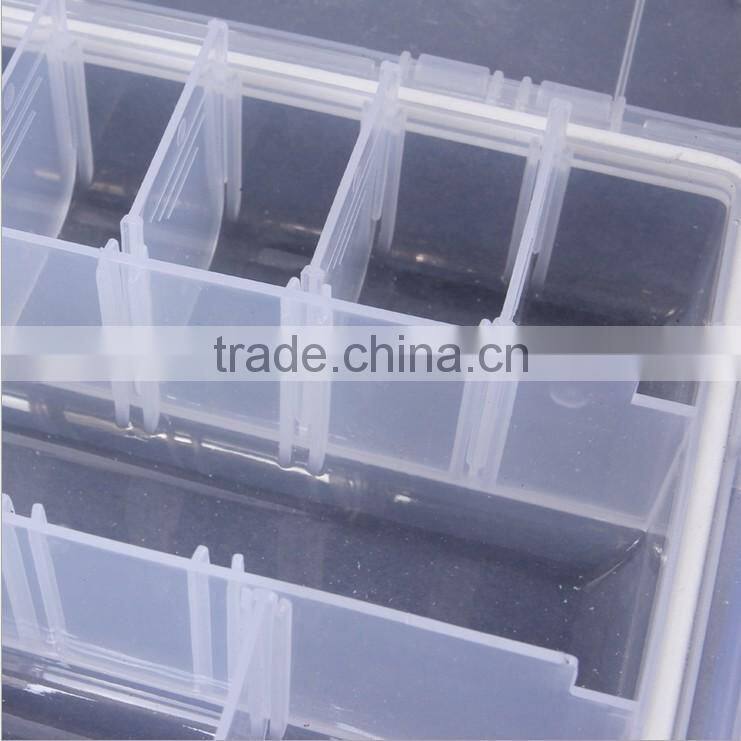 PP Plastic Clear Tool Box Organizer Bin Storage Box With 28 Compartments