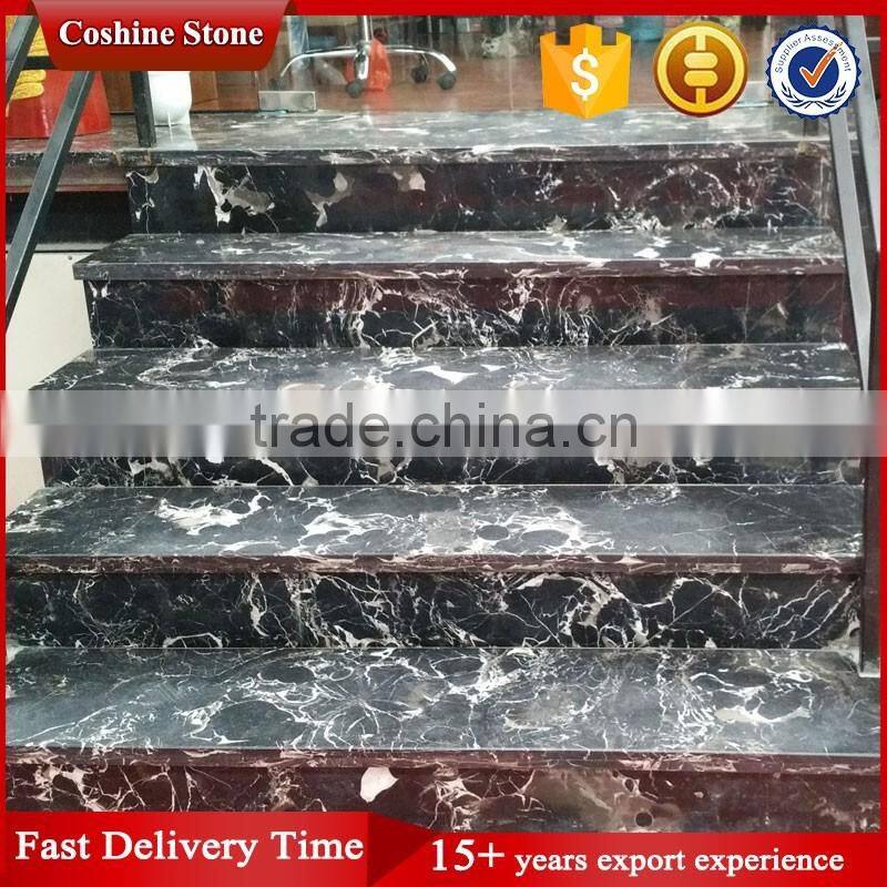 2017 Trend Design Polished Century Black Ice Dapple Marble Stairs
