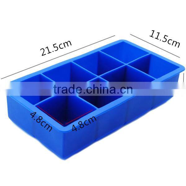 FDA square shape 8pcs silicone ice molds