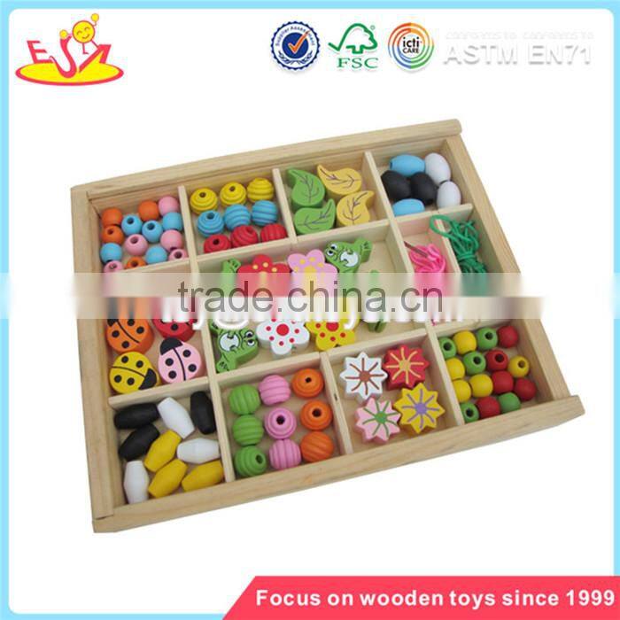 Wholesale DIY intelligent wooden beads box toy colorful kids wooden beads box toy W11E011