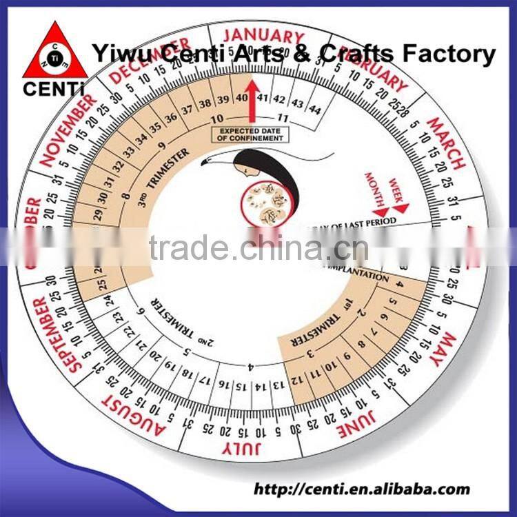 Customized 4 Coulor Printed Birth Date Finder Pregnancy Wheel Calculator